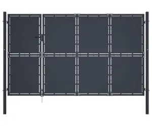 vidaXL Poartă de grădină, antracit, 350 x 175 cm, oțel