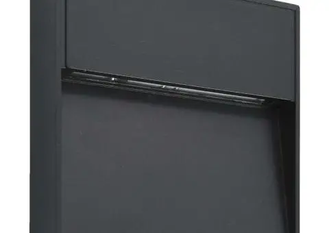 Lămpi de perete LED de exterior, 2 buc., negru, 3 W, pătrat - 3/5