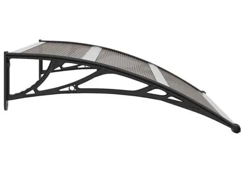 Copertină de ușă, negru, 120 x 100 cm, PC - 5/5