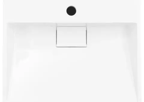 Chiuvetă, alb, 50x38x13 cm, conglomerat turnat mineral/marmură - 4/5