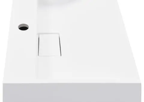 Chiuvetă, alb, 50x38x13 cm, conglomerat turnat mineral/marmură - 5/5