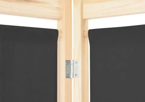 Paravan cameră, 6 panouri, gri, 240x170 x4 cm, material textil - 5/5