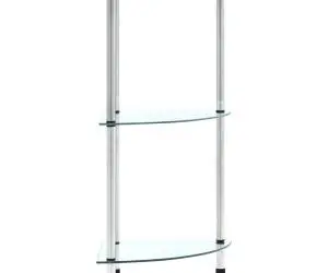 vidaXL Raft cu 3 niveluri, transparent, 30x30x67 cm, sticlă securizată