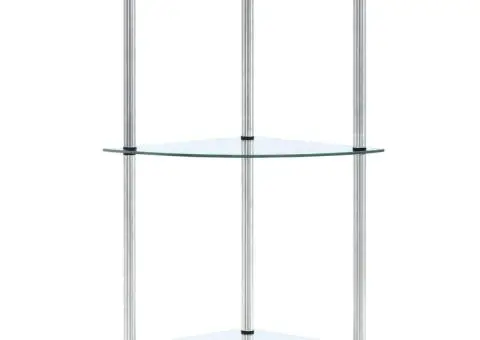 Raft cu 3 niveluri, transparent, 30x30x67 cm, sticlă securizată - 2/5