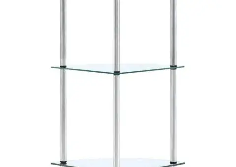 Raft cu 3 niveluri, transparent, 30x30x67 cm, sticlă securizată - 3/5