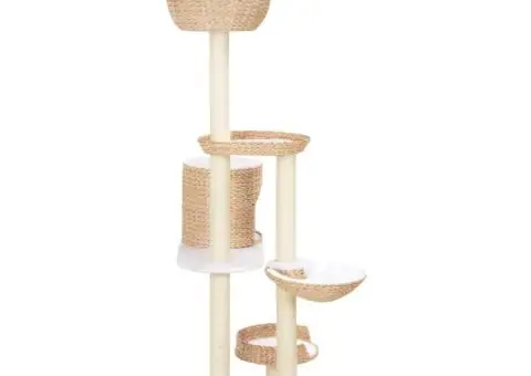 Ansamblu pentru pisici, stâlp cu funie de sisal, iarbă de mare - 2/5