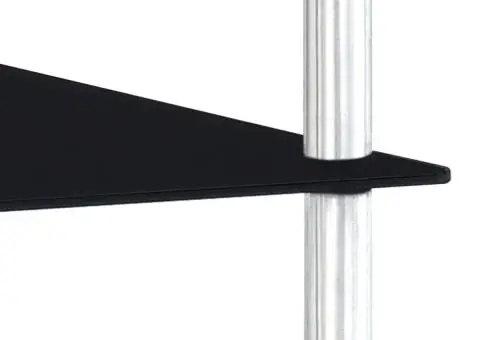 Raft cu 3 niveluri, negru, 40 x 40 x 67 cm, sticlă securizată - 4/5
