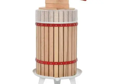 Presă pentru fructe și vin, cu sac textil, 24 L, lemn de stejar - 1/5