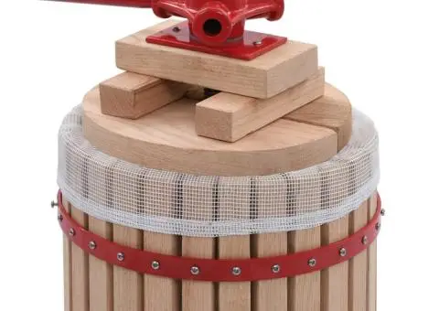 Presă pentru fructe și vin, cu sac textil, 24 L, lemn de stejar - 3/5