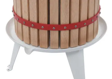 Presă pentru fructe și vin, cu sac textil, 24 L, lemn de stejar - 4/5