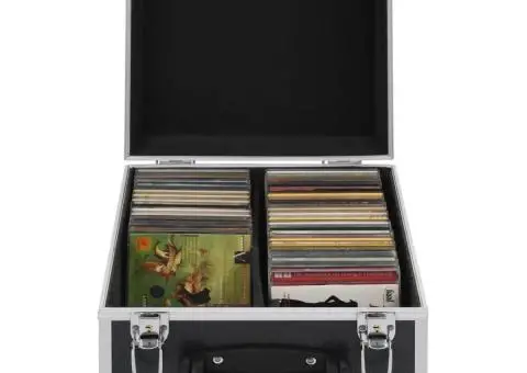 Casetă pentru 40 CD-uri, negru, aluminiu ABS - 1/5