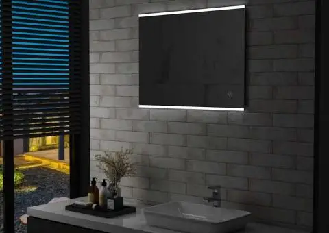 Oglindă cu LED de perete de baie, cu senzor tactil, 80 x 60 cm - 1/5