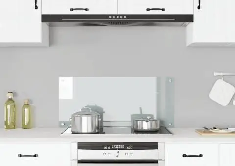 Panou antistropi bucătărie transparent 90x40 cm sticlă securiz. - 1/5