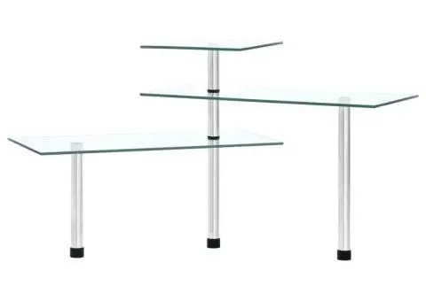 Raft de colț de bucătărie, 3 niveluri, sticlă securizată - 5/5