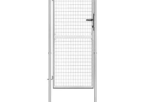 Poartă de grădină, argintiu, 105 x 225 cm, oțel galvanizat - 1/5