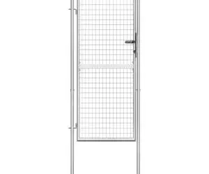 vidaXL Poartă de grădină, argintiu, 105 x 225 cm, oțel galvanizat