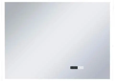 Oglindă cu LED de baie cu senzor tactil și afișaj oră, 80x60 cm - 2/5