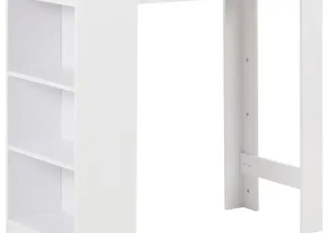 Masă de bar cu raft, alb, 110 x 50 x 103 cm - 1/5