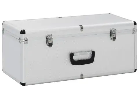 Cutii de depozitare, 3 buc., argintiu, aluminiu - 3/5