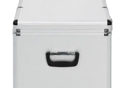 Cutii de depozitare, 3 buc., argintiu, aluminiu - 4/5