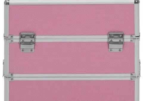 Geantă de cosmetice, roz, 37 x 24 x 35 cm, aluminiu - 2/5