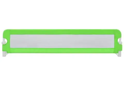 Balustradă de protecție pat copii, verde, 180x42 cm, poliester - 3/5