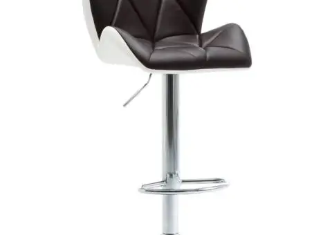 Scaune de bar, 2 buc., maro, piele ecologică - 3/5