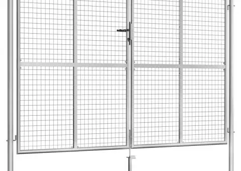 Poartă de grădină, argintiu, 306 x 225 cm, oțel galvanizat - 2/5