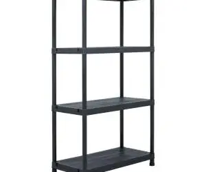 vidaXL Raft de depozitare, negru, 60 x 30 x 138 cm, plastic, 100 kg