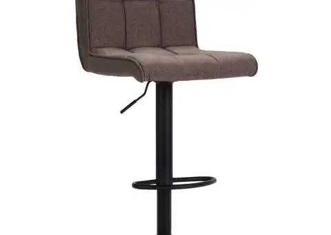 Scaune de bar, 2 buc., gri taupe, material textil - 3/5