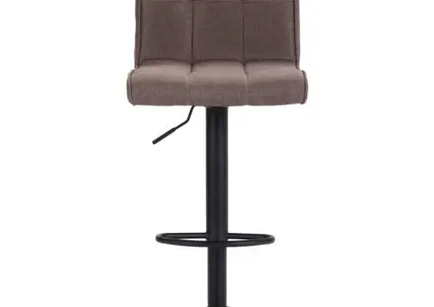 Scaune de bar, 2 buc., gri taupe, material textil - 4/5