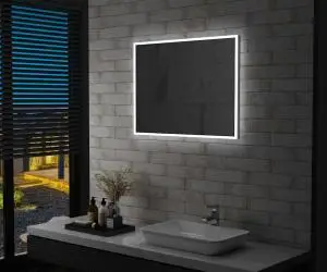 vidaXL Oglindă cu LED de perete pentru baie, 80 x 60 cm