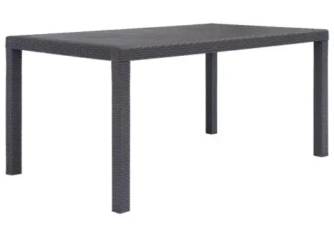 Masă de grădină, maro, 150x90x72 cm, plastic, aspect ratan - 1/5