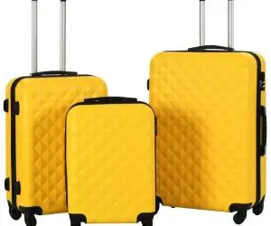 vidaXL Set valiză carcasă rigidă, 3 buc., galben, ABS