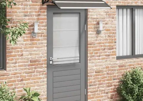 Copertină de ușă, negru, 120 x 75 cm, PC - 1/5