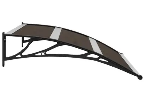 Copertină de ușă, negru, 120 x 75 cm, PC - 5/5