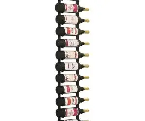 vidaXL Suport sticle de vin montat pe perete, 12 sticle, negru, fier