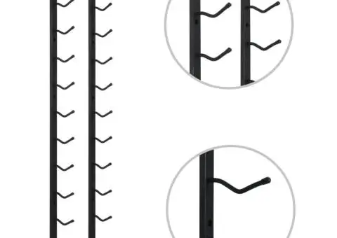 Suport sticle de vin montat pe perete, 12 sticle, negru, fier - 3/5