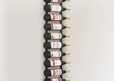 Suport sticle de vin montat pe perete, 12 sticle, negru, fier - 5/5