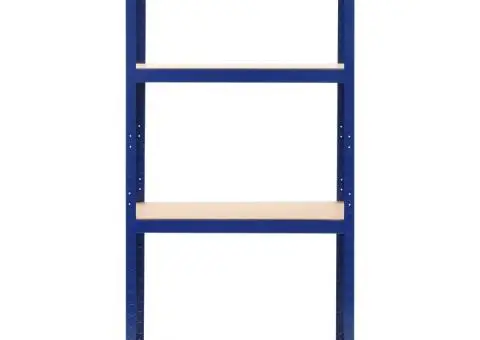 Rafturi depozitare, 2 buc., albastru, 80x40x160cm, oțel și MDF - 3/5