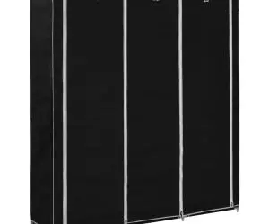vidaXL Dulap cu bare și compartimente, negru, 150x45x175 cm