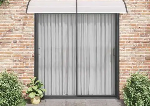 Copertină de ușă, negru și transparent, 240 x 75 cm, PC - 3/5