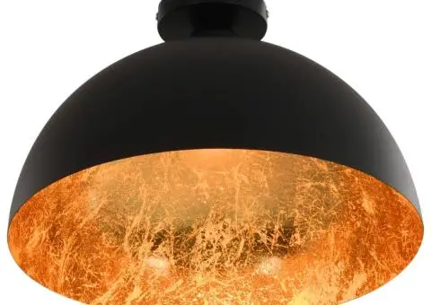 Lustre, 2 buc., negru și auriu, semisferic, E27 - 3/5