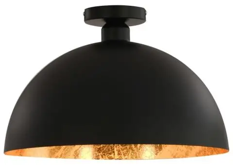 Lustre, 2 buc., negru și auriu, semisferic, E27 - 4/5