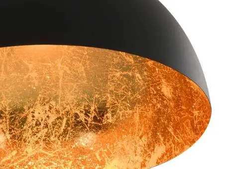 Lustre, 2 buc., negru și auriu, semisferic, E27 - 5/5