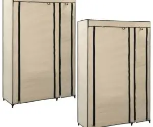vidaXL Dulapuri pliabile de haine 2 buc. crem 110x45x175 cm țesătură