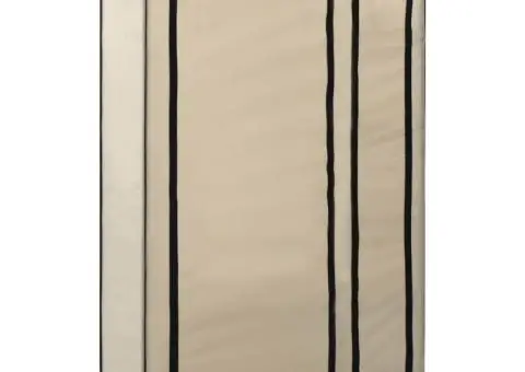 Dulapuri pliabile de haine 2 buc. crem 110x45x175 cm țesătură - 2/5