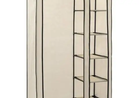 Dulapuri pliabile de haine 2 buc. crem 110x45x175 cm țesătură - 5/5