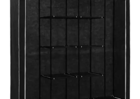 Șifonier cu 4 compartimente, negru, 175 x 45 x 170 cm - 3/5