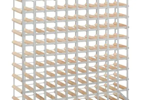 Suport sticle de vin pentru 120 sticle, lemn masiv de pin - 3/5